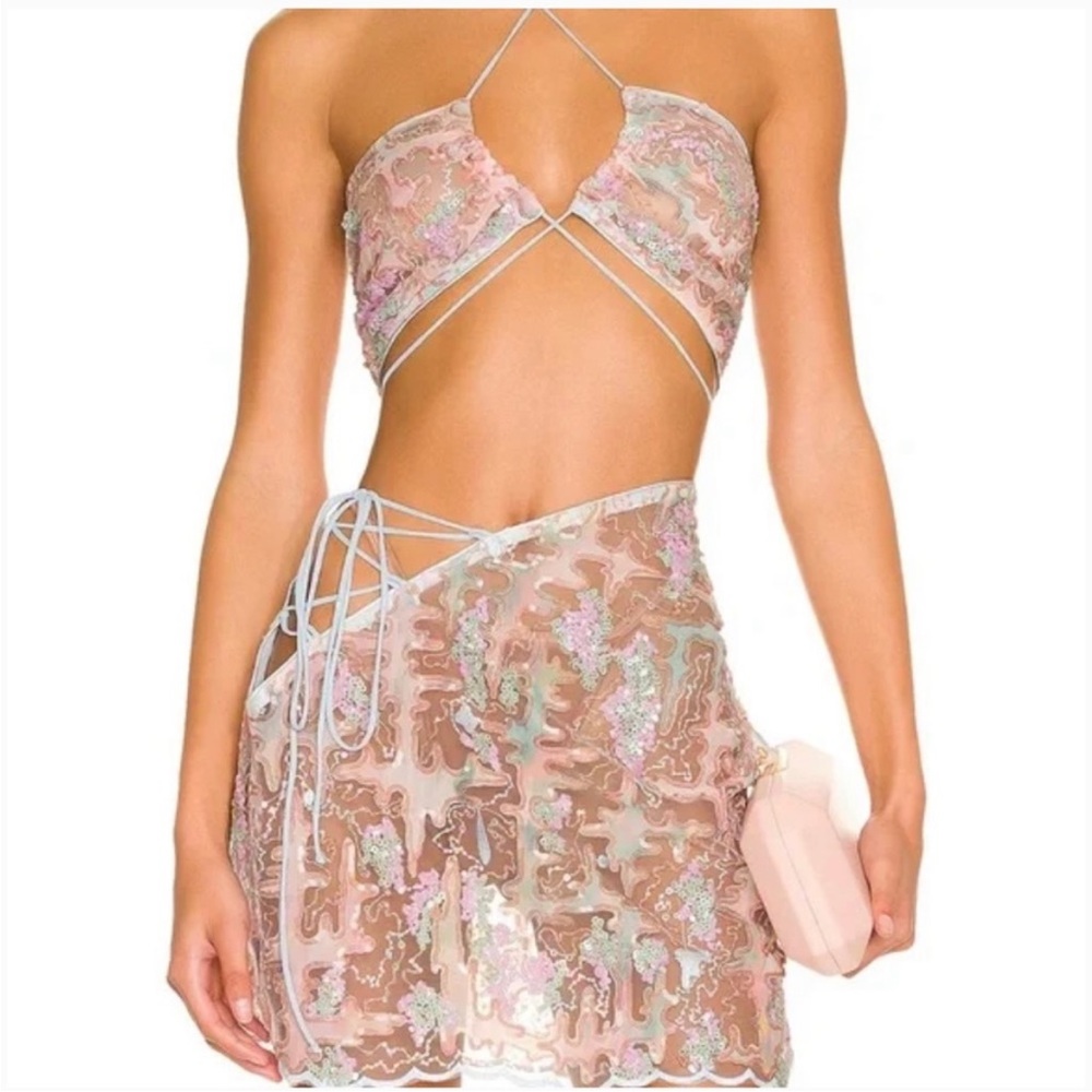 For Love and Lemons Monique bra top & mini skirt
